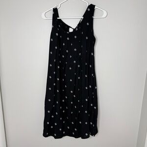 Sonoma women’s small sleeveless black Turtle dress pockets vacation beach knee